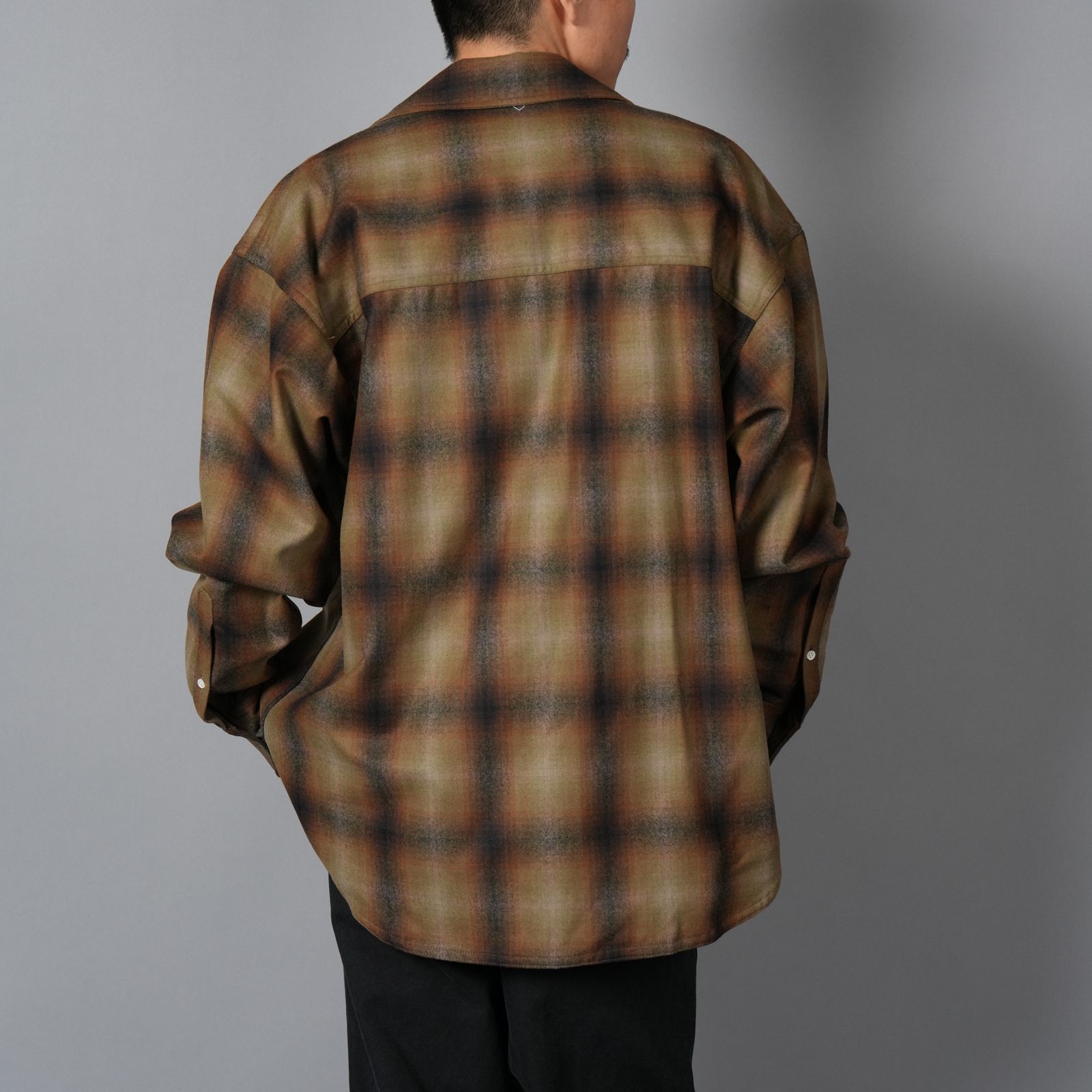 【限定】Basicks x Pendleton x DELUXE / Shadow Check Shirt / シャドウ チェックシャツ (カーキ)