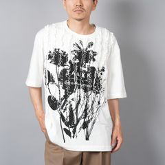 【ラスト1点】RUFFLE PRINT JERSEY / ラッフルプリント ジャージー / Tシャツ (ホワイト)