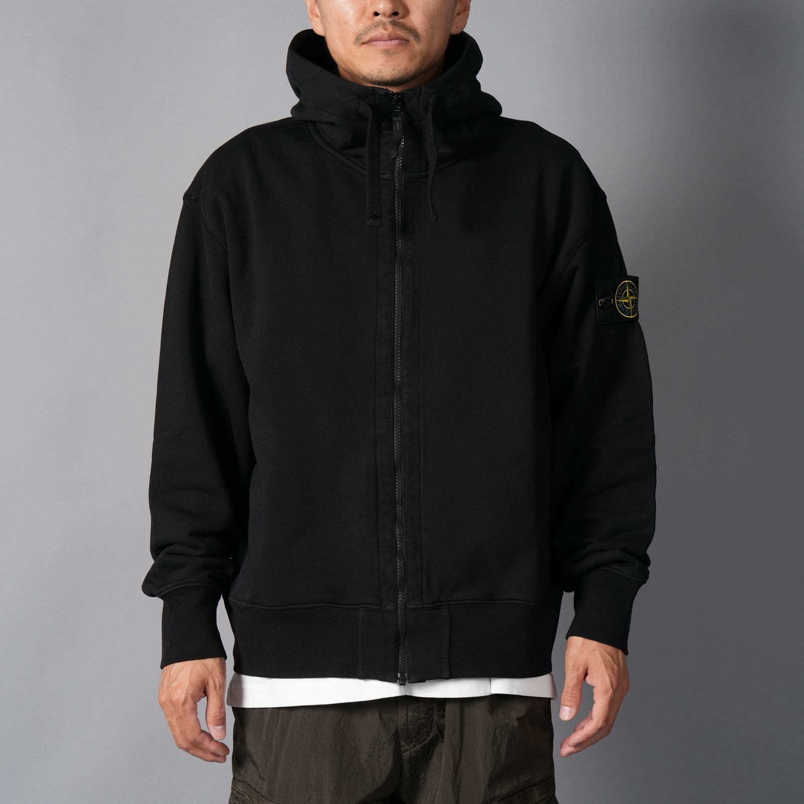 6100009 ORGANIC COTTON FLEECE / コットンフリース / ジップパーカー (ブラック)