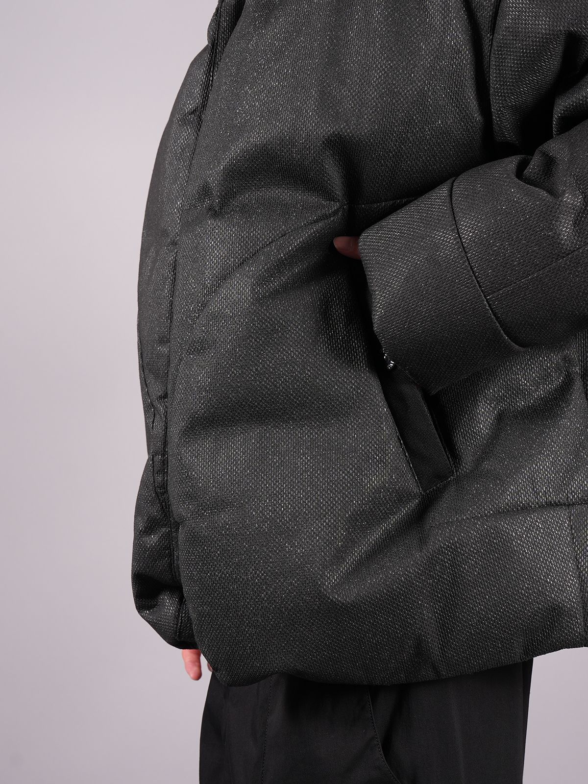 【ラスト1点】40122 DOWN BLOUSON_CHAPTER 2 TEXTILE NON-WOVEN POLY DOWN / ダウンジャケット (フード付き) / ブラック