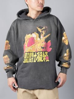 【限定】SM-A23-0000-C06 / CL_HOODIE / 聖闘士 / プルオーバフーディー 【クロップド】 (ブラック)