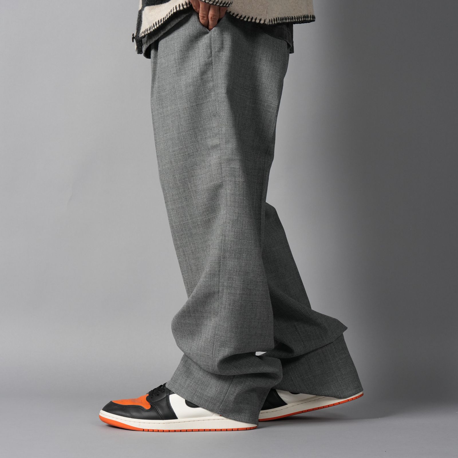 【ラスト1点】One Tuck Slacks / ワンタックスラックス (グレー)