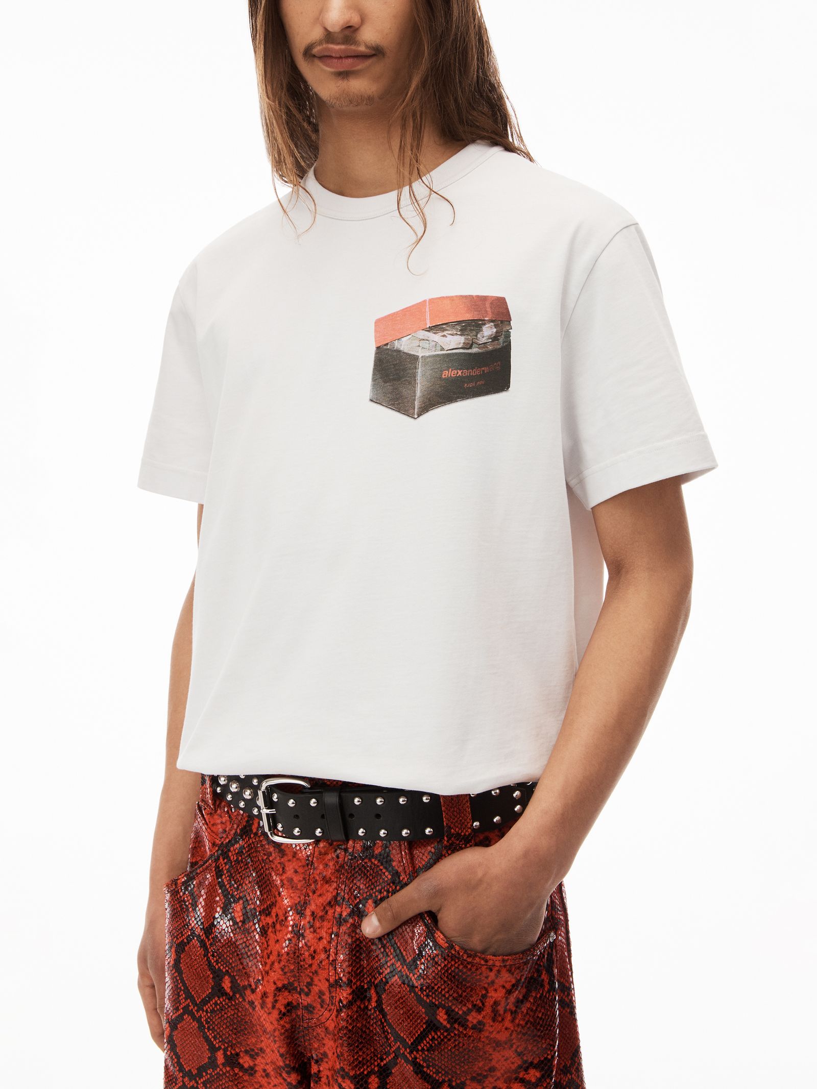 【ラスト1点】 SHORT SLEEVE TEE WITH SHOEBOX / Tシャツ 【ユニセックス】(ガンスモーク)