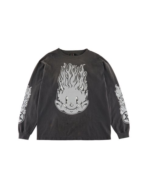 【ラスト1点】 SM-S23-0000-026 / LS TEE / FIRE BABY / カットソー  (ブラック)