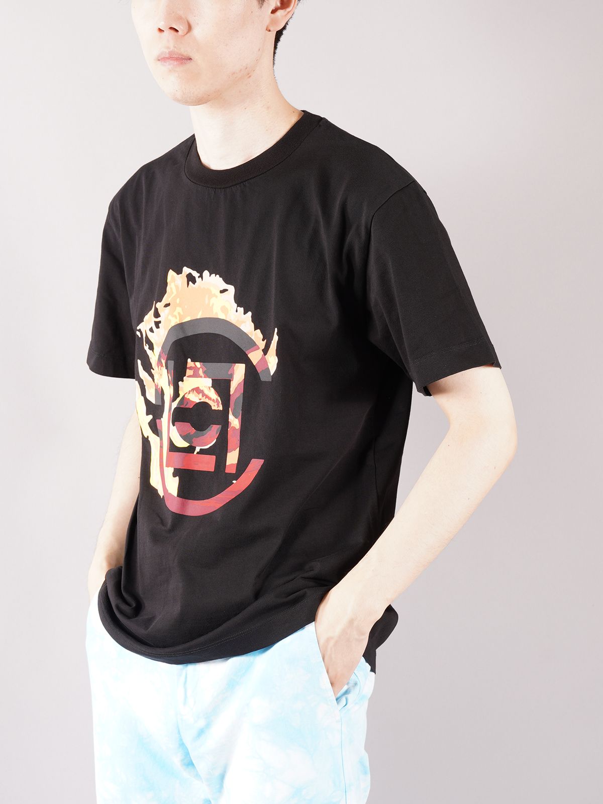 【ラスト1点】LOGO FLAME T SHIRT / ロゴフレーム Tシャツ (ブラック)