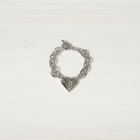 【ラスト1点】Heart Razor Bracelet (Medium Link) / ブレスレット (シルバー) S3.5-1102 BASICKS