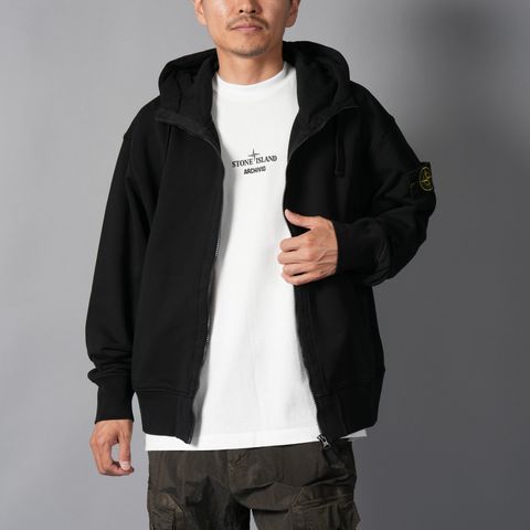 6100009 ORGANIC COTTON FLEECE / コットンフリース / ジップパーカー (ブラック)