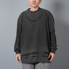OVERSIZED UNISEX TRIPLE LAYER TEE / コットン オーバーサイズ トリプルレイヤー Tシャツ 【ユニセックス】 (ブラック)
