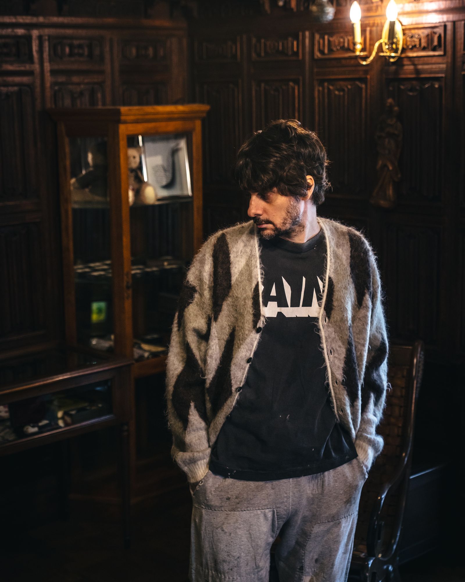 SM-HR1-0000-074 / KNIT CARDIGAN / ARGYLE / MULTI / ニットカーディガン (マルチ)