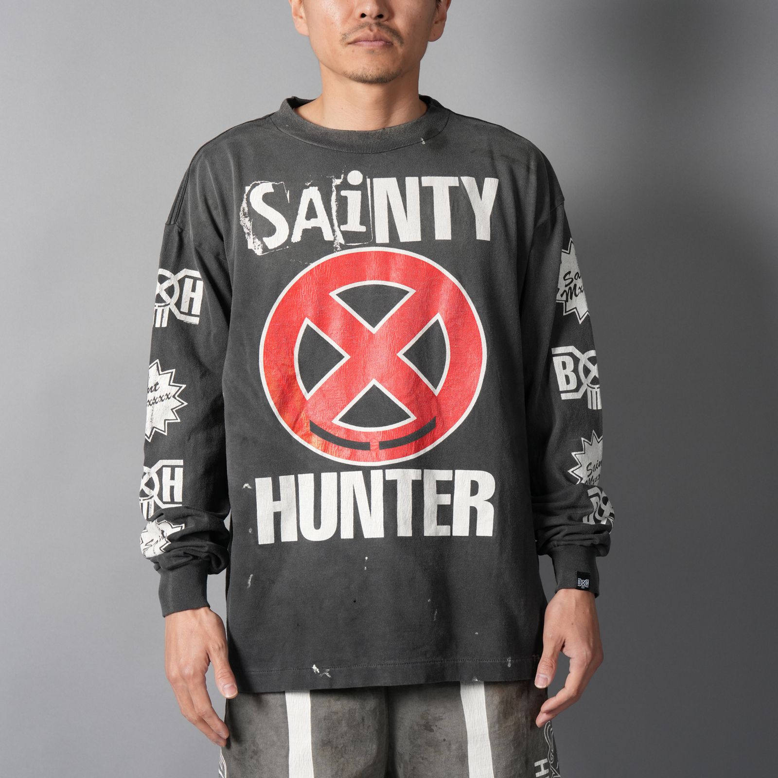 【ラスト1点】【コラボ】SM-MK8-0000-C31 / BH_LS T-SHIRT / SAINTY HUNTER / ロンT・カットソー(ブラック)