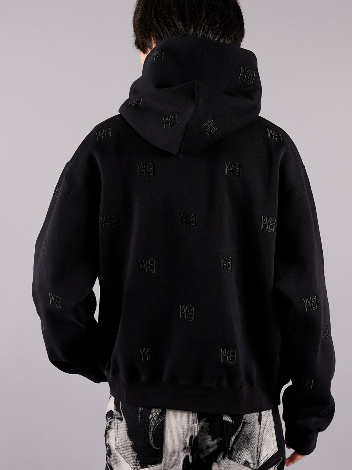 alexander wang - ラスト1点 / LONG SLEEVE HOODIE WITH ALLOVER