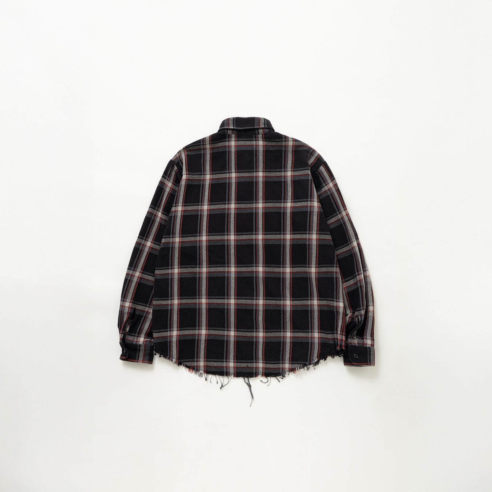 DAMAGED FLANNEL SHIRTS / ネルシャツ (ブラック)