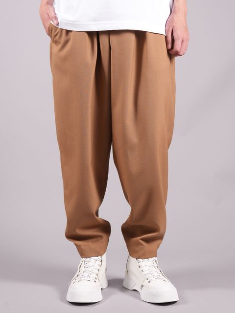 【ラスト1点】TROPICAL WOOL PANTS / トロピカルウール パンツ (タック入り) / ライトブラウン (ヘーゼルナッツ) / 【定番商品】/ メンズ