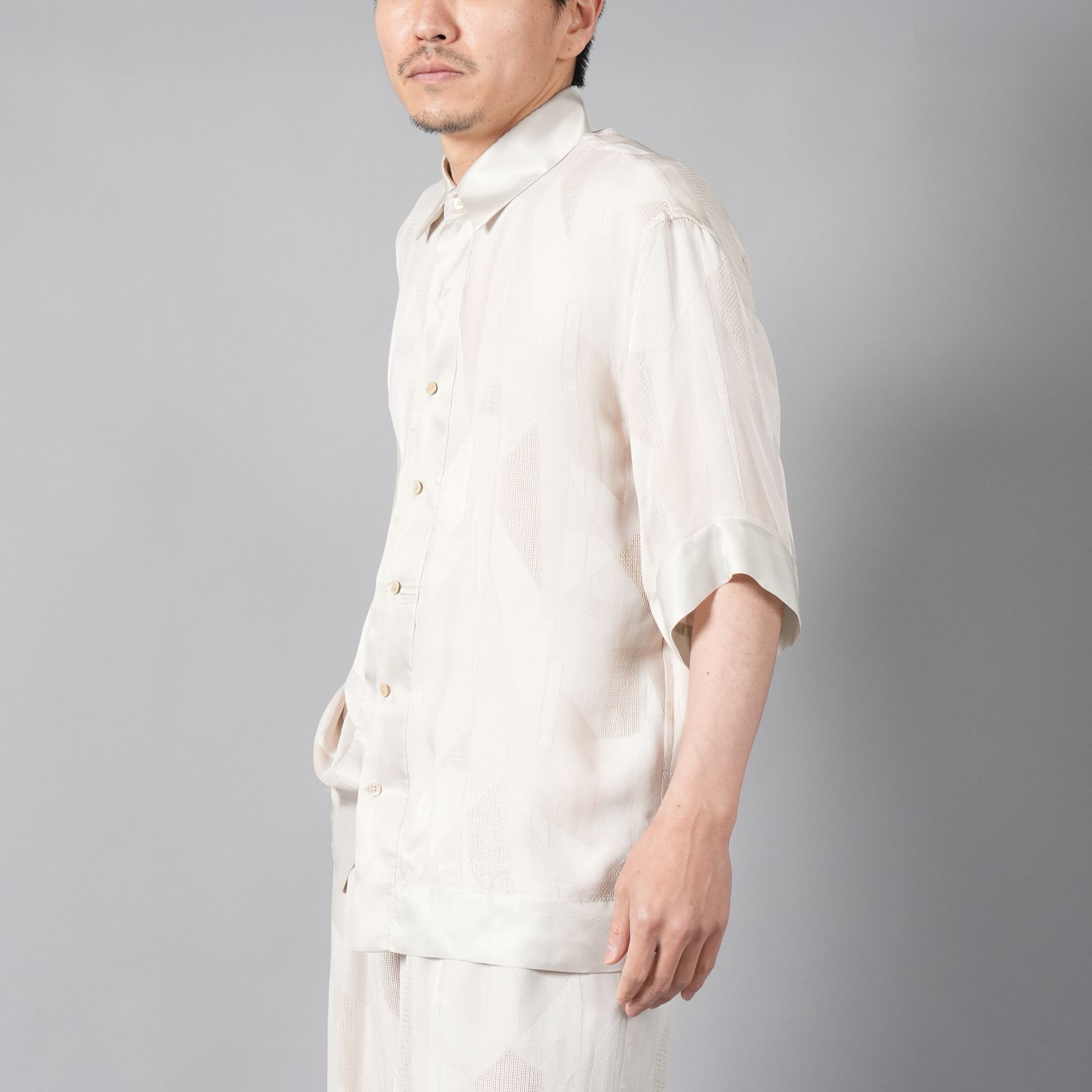 【ラスト1点】RAYON CUPRA SHIRT / レーヨン キュプラ シャツ (ベージュ)