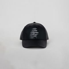 PU LEATHER BASEBALL CAP "C.R.E.A.M" / キャップ (ブラック)