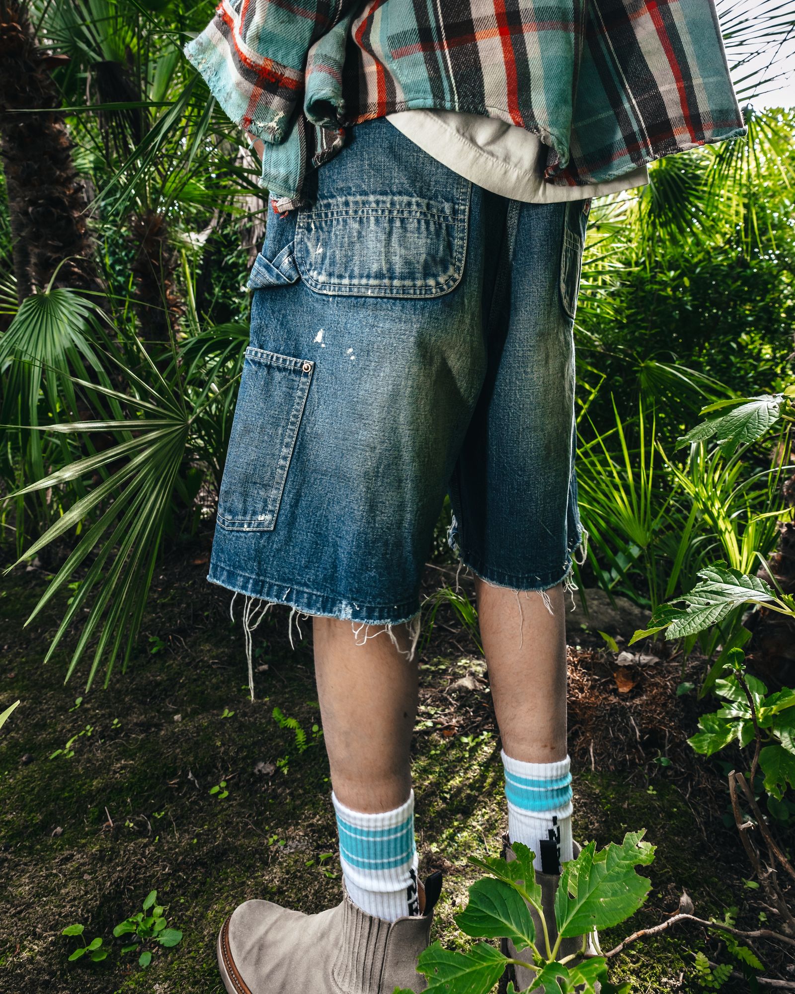 【ラスト1点】SM-HR8-0000-073 / DOUBLE KNEE SHORTS / BLUE / ダブルニーショーツ (ブルー)