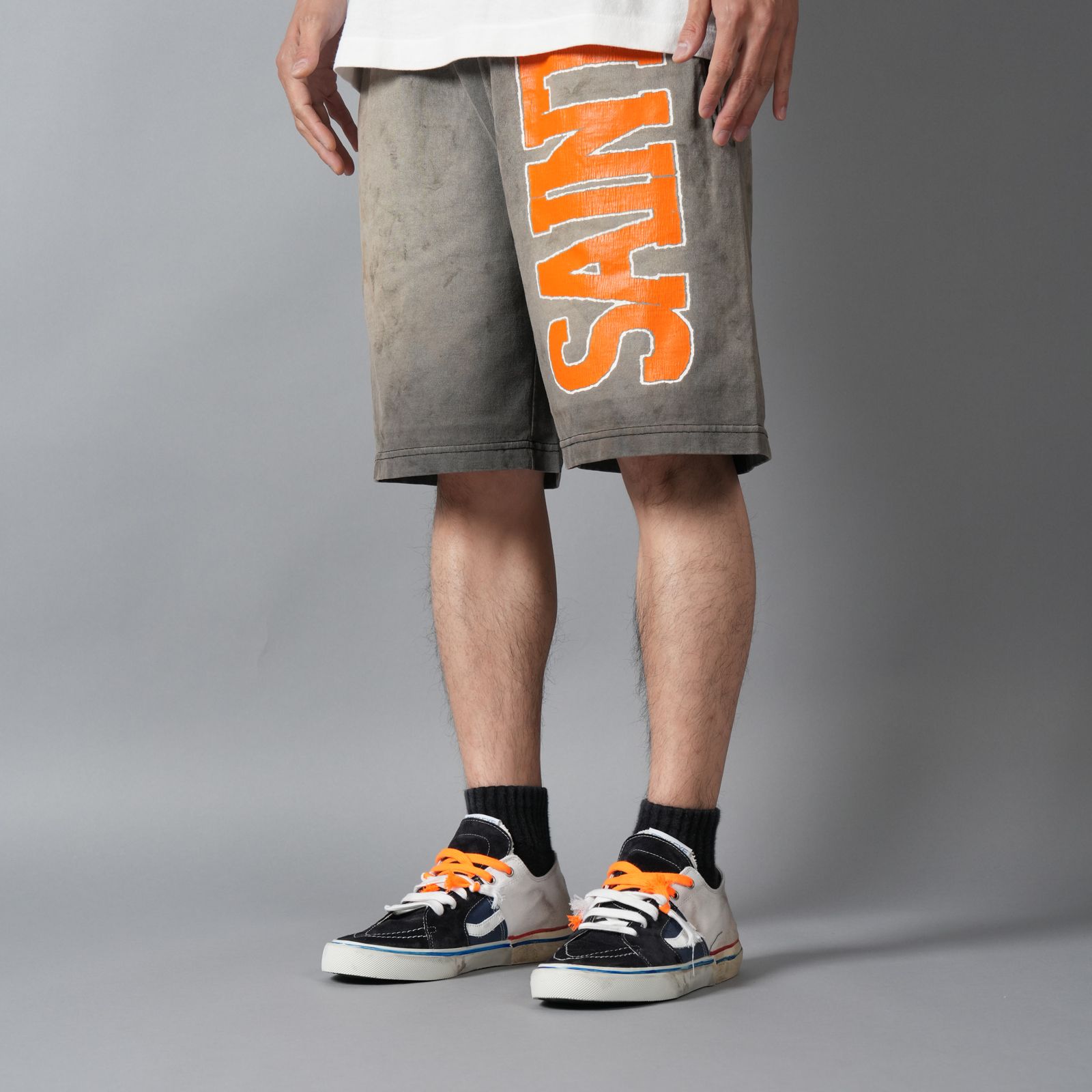 SM-MK8-0000-070 / EASY SHORTS / CUT SEW / CHARCOAL / スウェットショーツ  (チャコール)