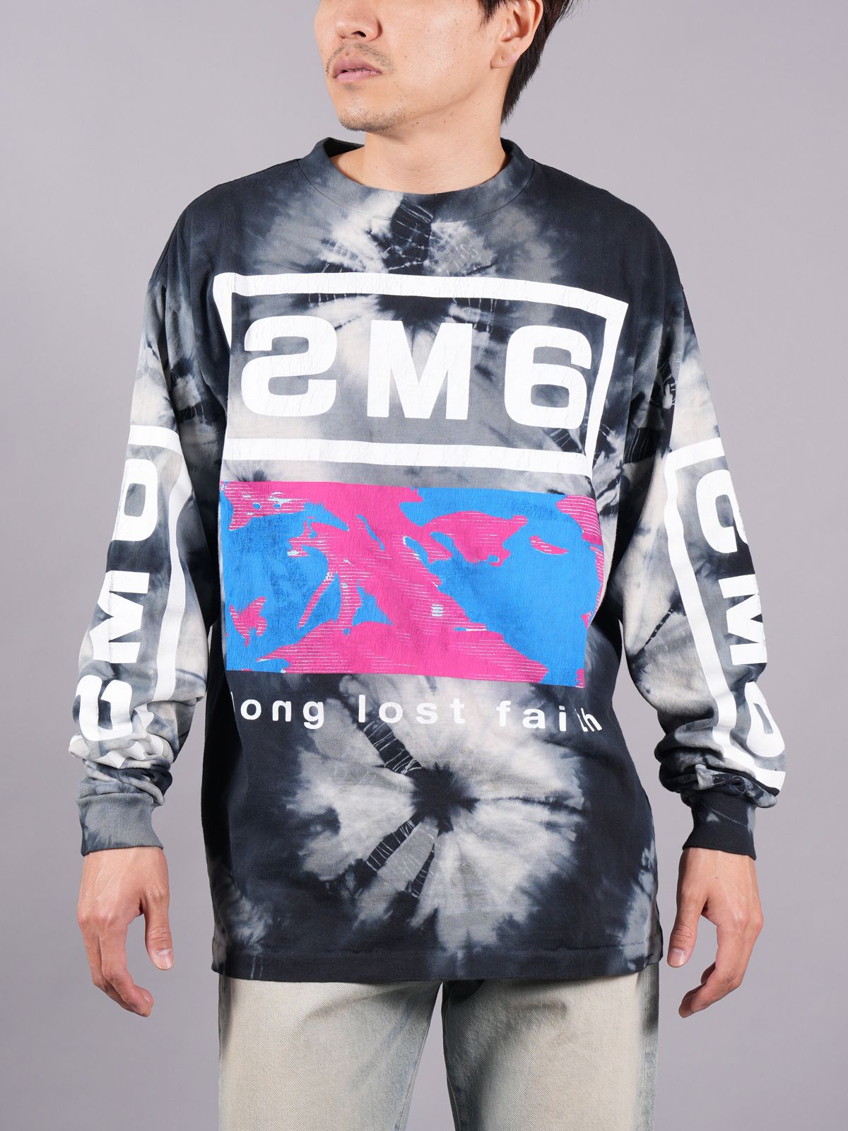 セントマイケル SAINT MICHAEL  23SS  LS TEE/SM6/TIE DYE SM-S23-0000-038 ヴィンテージ加工 タイダイロゴ長袖カットソー メンズ M