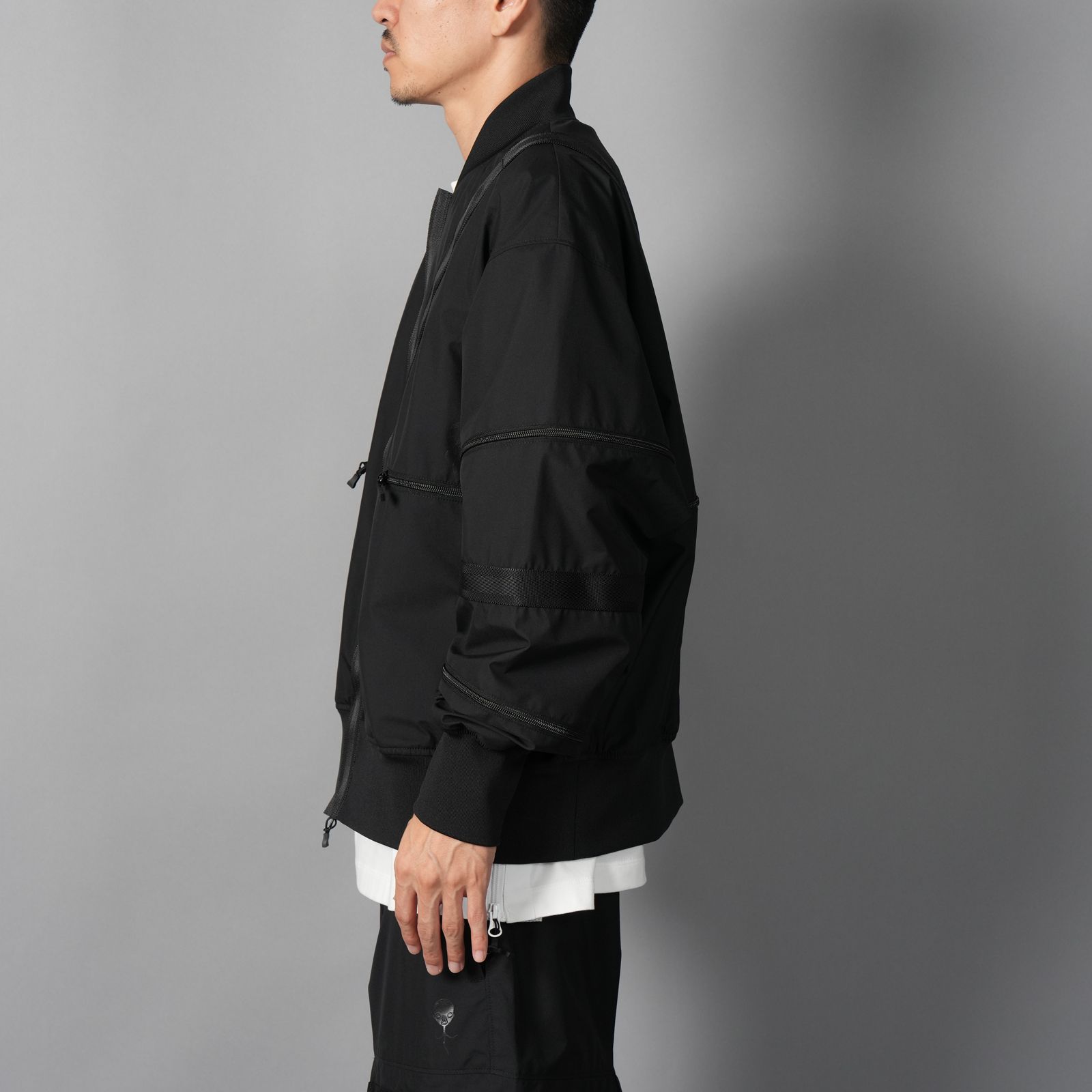 【限定】【D-VEC×ALMOSTBLACK】WINDSTOPPER 3L MA1 BLOUSON / ゴアテックス ラボ スリーレイヤー / ブルゾン [防水・防風] (ブラック)