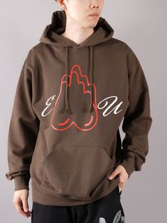 EU UPSIDE DOWN SWEAT HOODIE / アップサイドダウン スウェット フーディー (ブラウン)