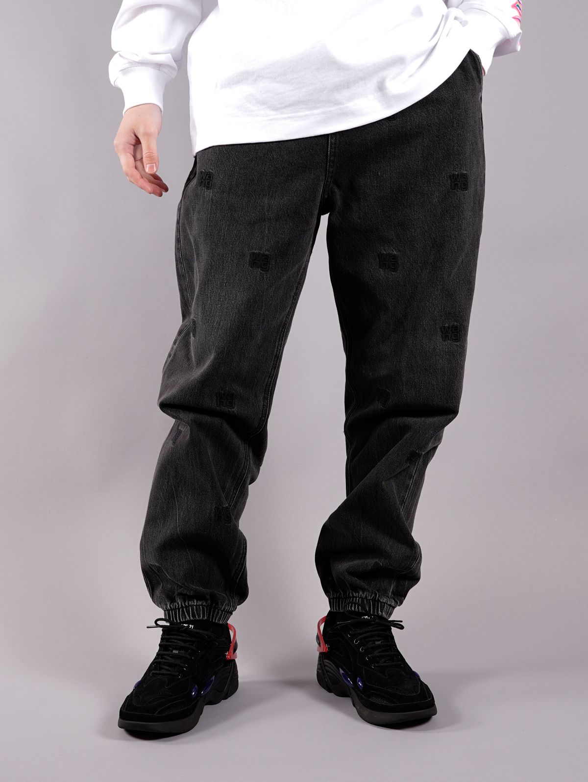 ALEXANDER WANG - ラスト1点 / JOGGER / GREY AGED W TONAL EMBROIDERY