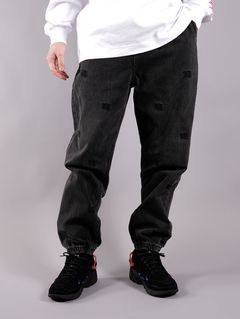 ラスト1点 / JOGGER / GREY AGED W TONAL EMBROIDERY  / ジョガーパンツ (ブラック)