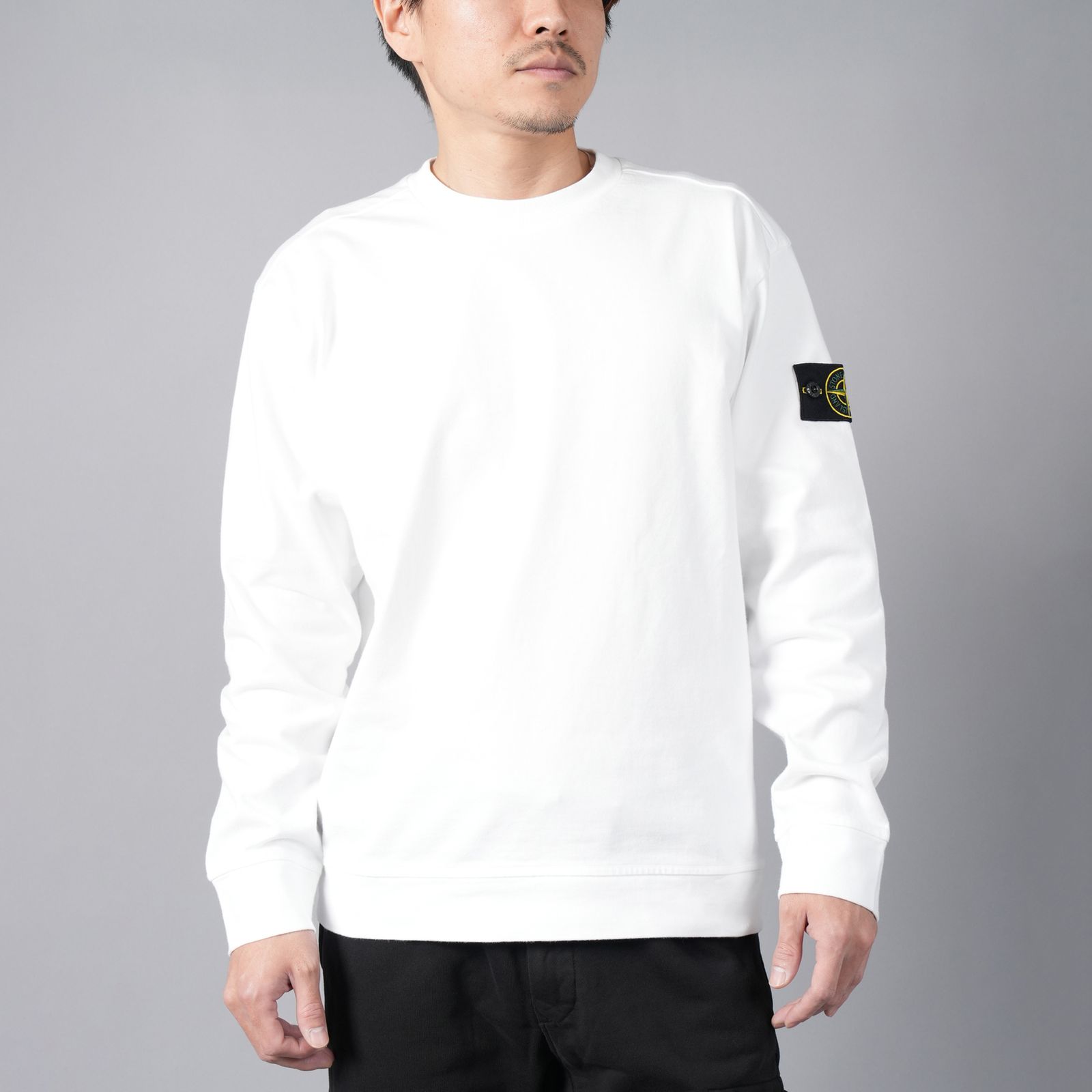 STONE ISLAND - 【残りわずか】【定番アイテム】 63750 HEAVY COTTON JERSEY GARMENT DYED /  ヘヴィー コットン ジャージー / ガーメントダイ / クルーネックスウェット (ホワイト) | Confidence