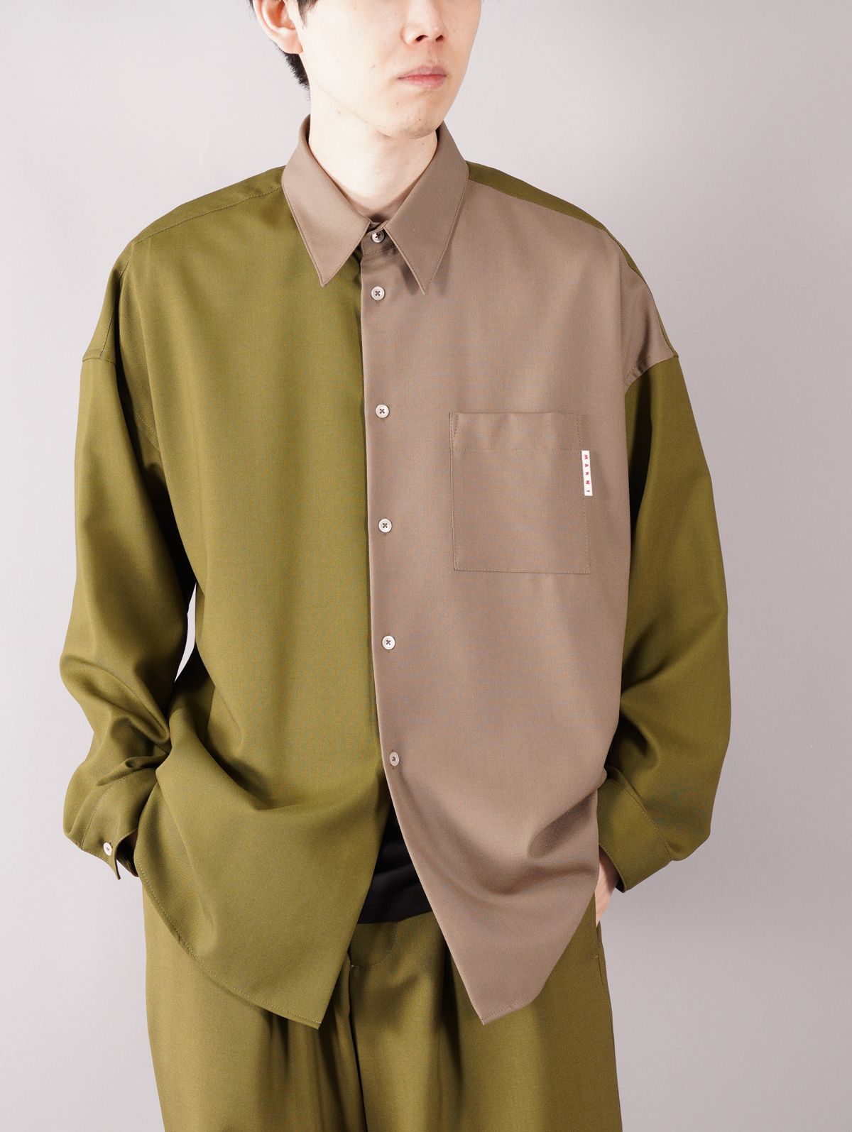 21AW】MARNI TROPICAL WOOL SHIRT BROWN 44 | gulatilaw.com