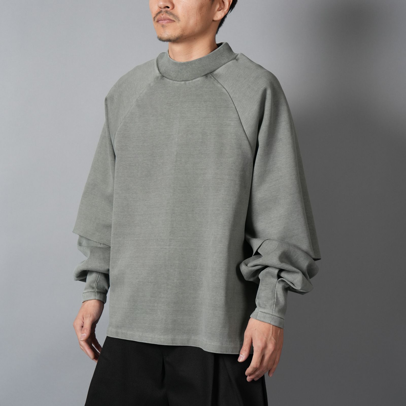 RAGLAN LAYERED LONGSLEEVE TEE / ラグラン レイヤード ロングスリーブT ロンT (セージフェード)