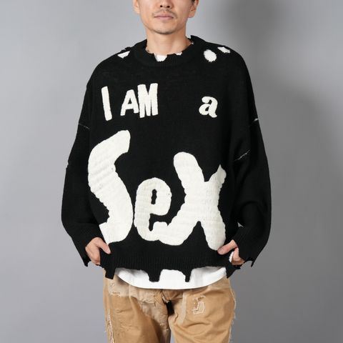 【残りわずか】【コラボ】SM-YS1-0000-C24 / SP_CREW KNT / I AM A / BLACK / ニットセーター (グレー)