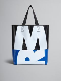 【ラスト1点】TRIBECA ロゴショッピングバッグ (トートバック) / バイカラー(ブラック・ブルー) /【定番商品】/ユニセックス