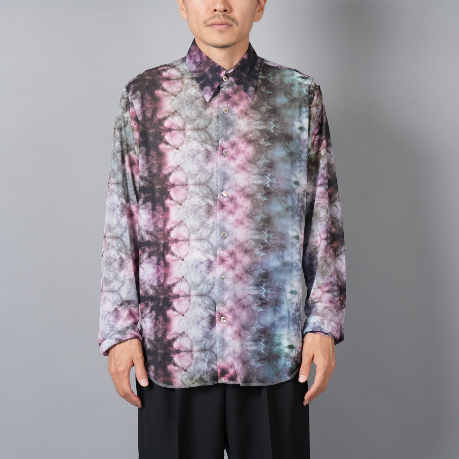 【ラスト1点】TIE DYE TULLE SHIRTS / タイダイ チュールシャツ (ピンク)