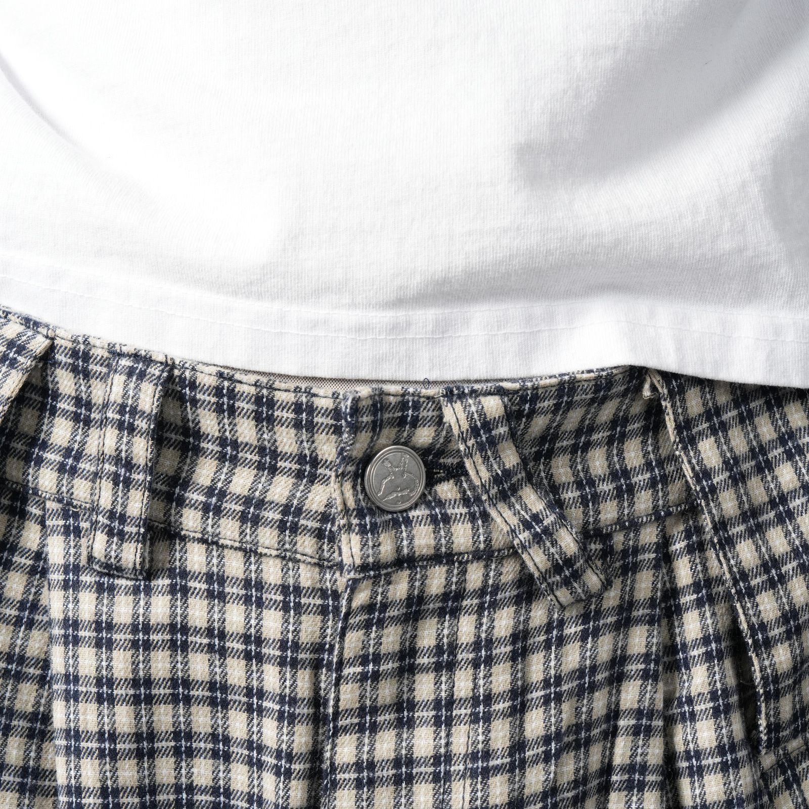 DOLLY, plaid cargos / カーゴパンツ (ブルー/クリーム)