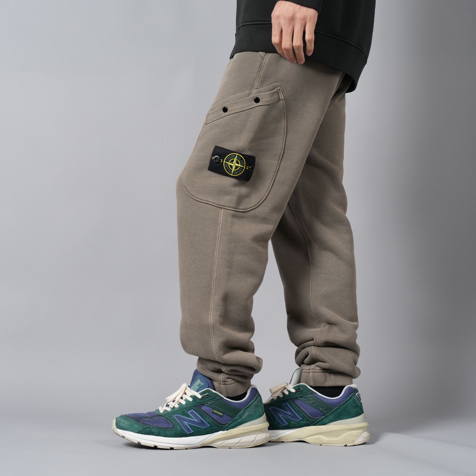 61141 / ORGANIC COTTON DIAGONAL FLEECE 'OLD' EFFECT / スウェットパンツ [ガーメントダイ] (ウォルナット)