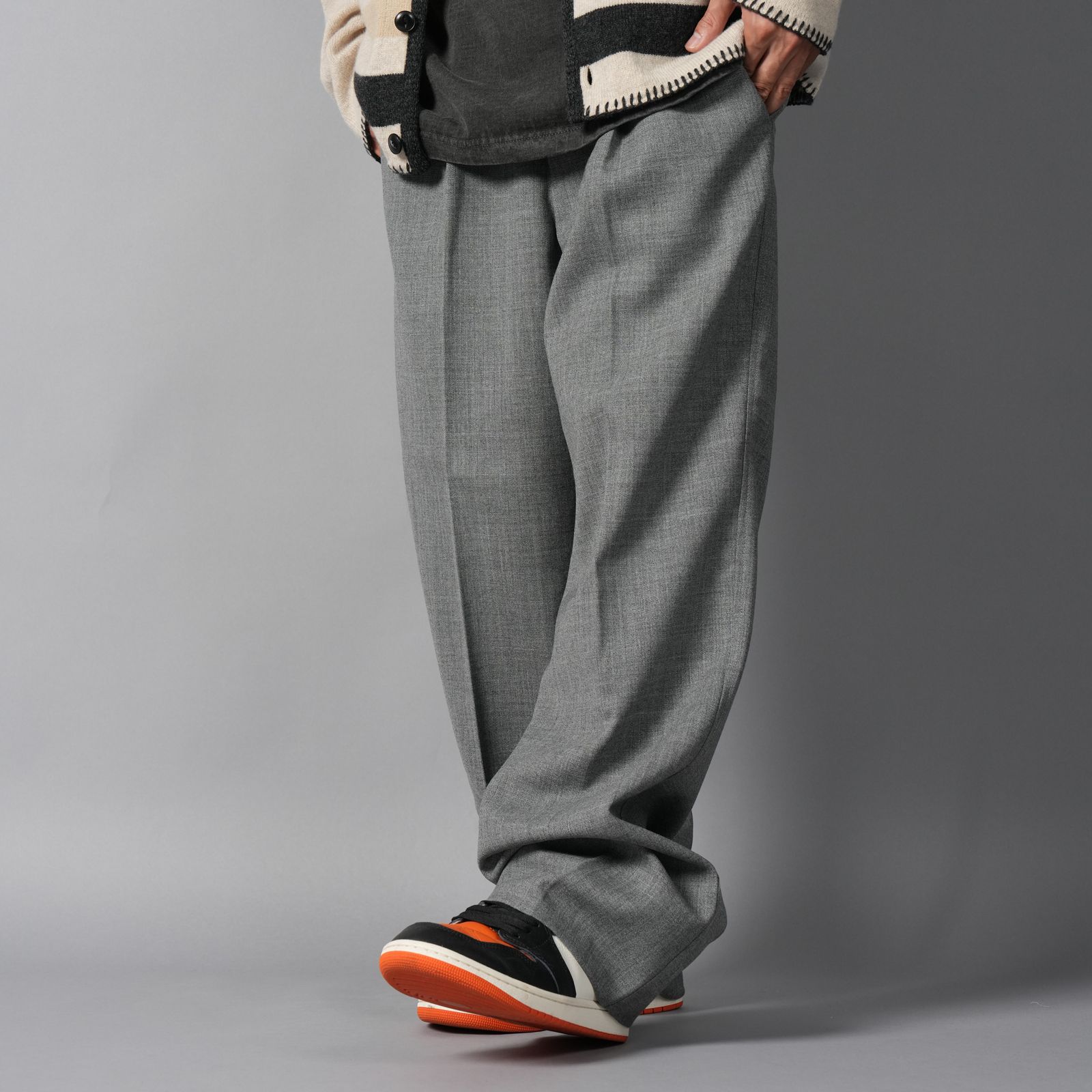 【ラスト1点】One Tuck Slacks / ワンタックスラックス (グレー)