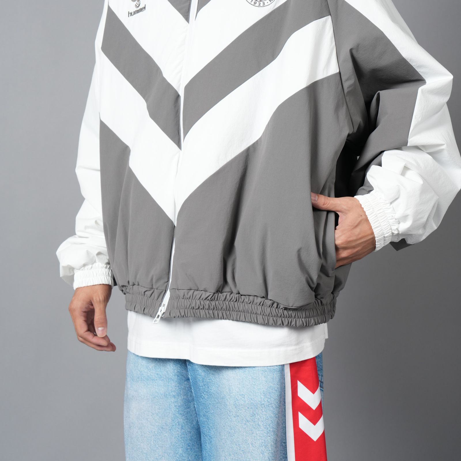 【ラスト1点】CORDURA CHEV PUFF JACKET / パフジャケット (グレー/ホワイト)