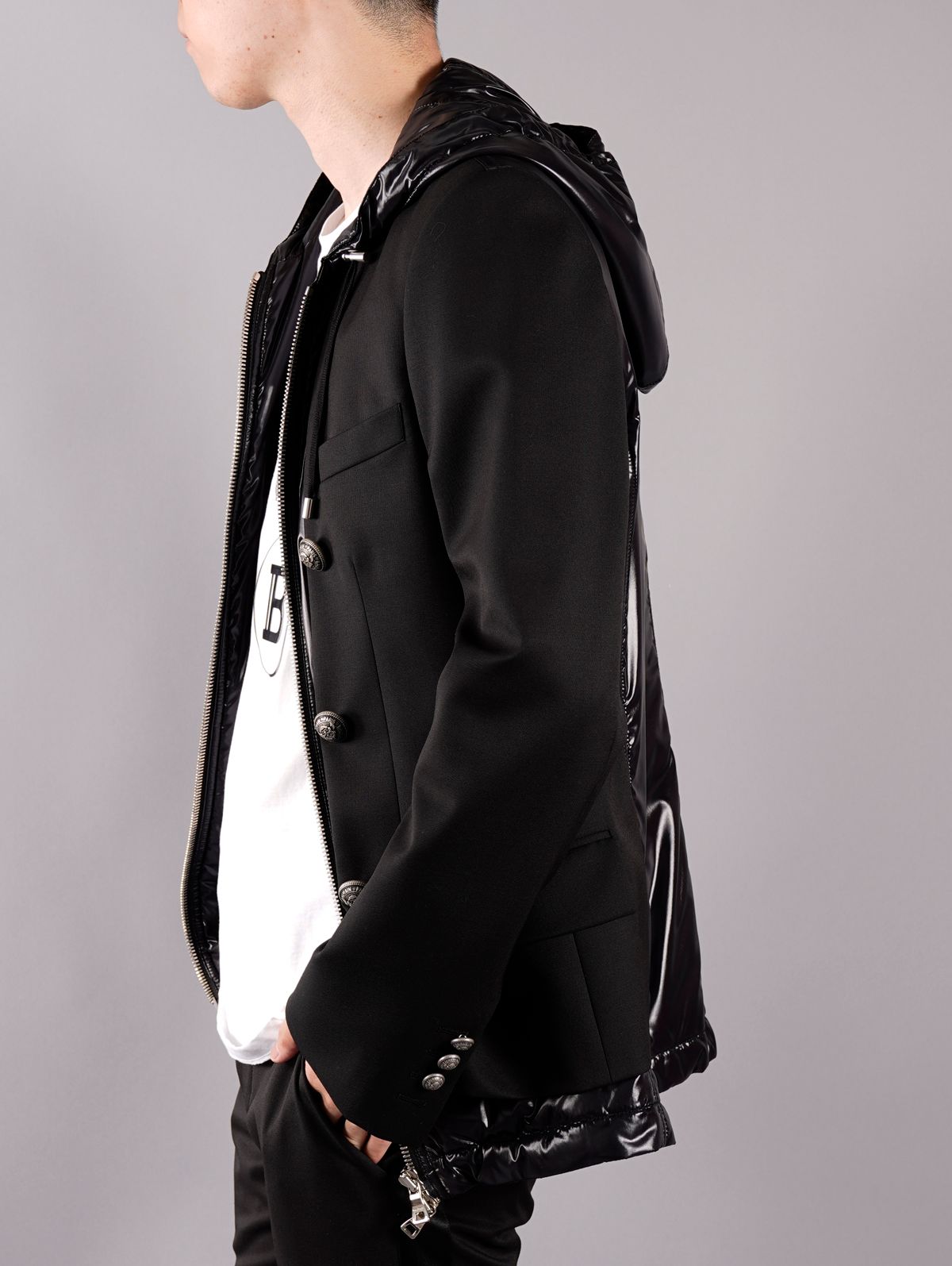 【ラスト1点】BH2 HOODED JACKET W / ZIPPED SW / フーデッド ジャケット (テーラード&ナイロンジャケット) / ブラック / メンズ
