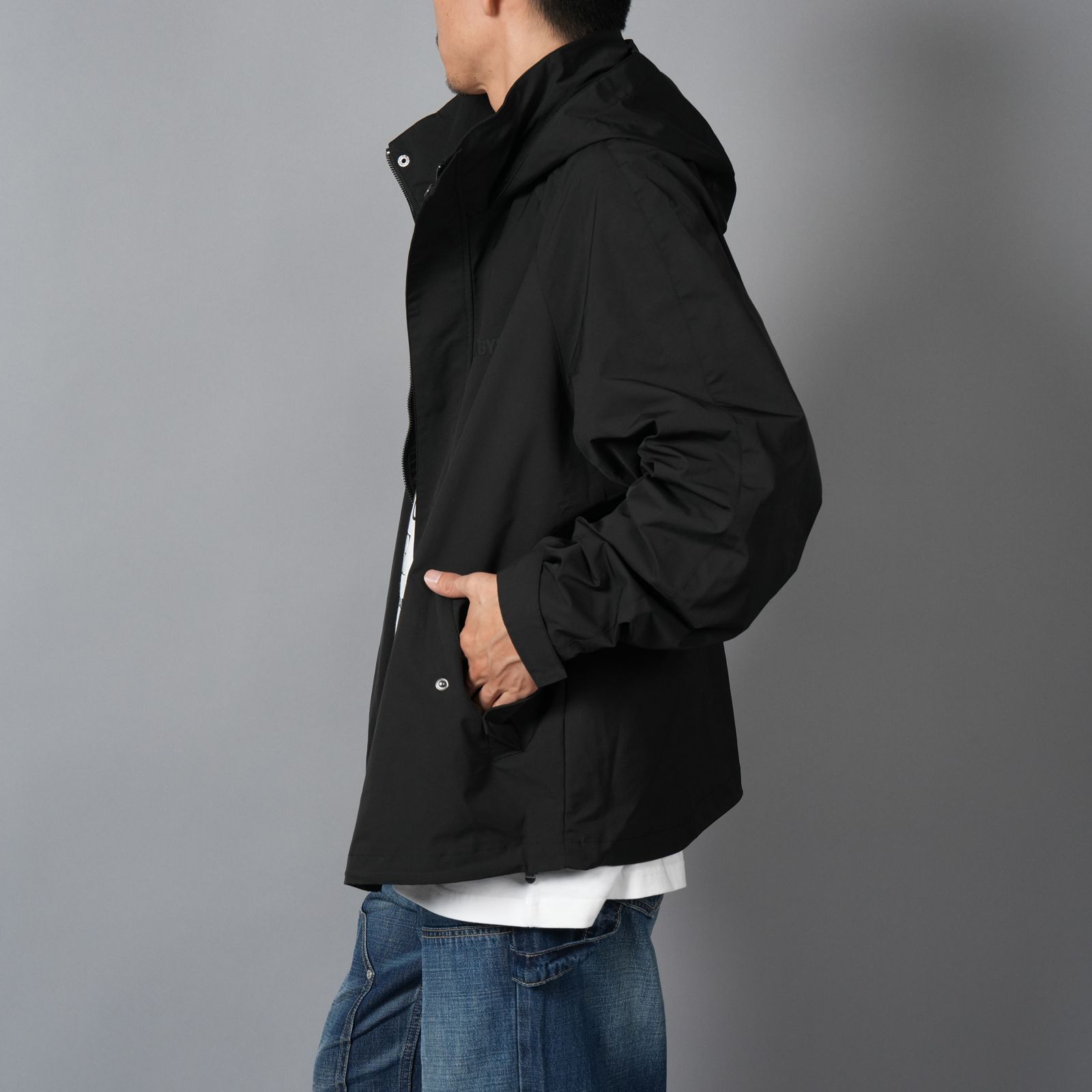 UTILITY RAIN JACKET / ユーティリティー レインジャケット  (ジェッドブラック)