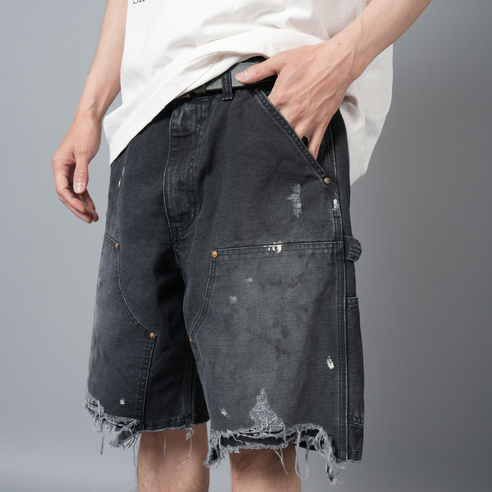 SM-HR8-0000-071 / DOUBLE KNEE SHORTS / BLACK / ダブルニーショーツ (ブラック)