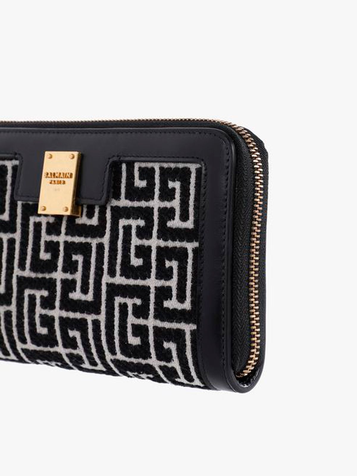 【ラスト1点】1945 ZIP WALLET / モノグラム ジャカード ジップウォレット (財布) / ブラック・ホワイト / ユニセックス