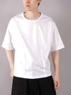 【ラスト1点】T-SHIRTS / 無地 シルク Tシャツ / ホワイト