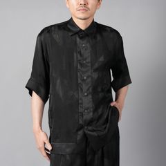 【ラスト1点】RAYON CUPRA SHIRT / レーヨン キュプラ シャツ (ブラック)