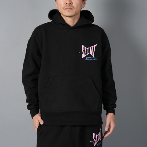 【ラスト1点】SM-HR8-0000-047 / HOODIE / RIBON SAINT / BLACK / プルオーバーフーディー・パーカー (ブラック)