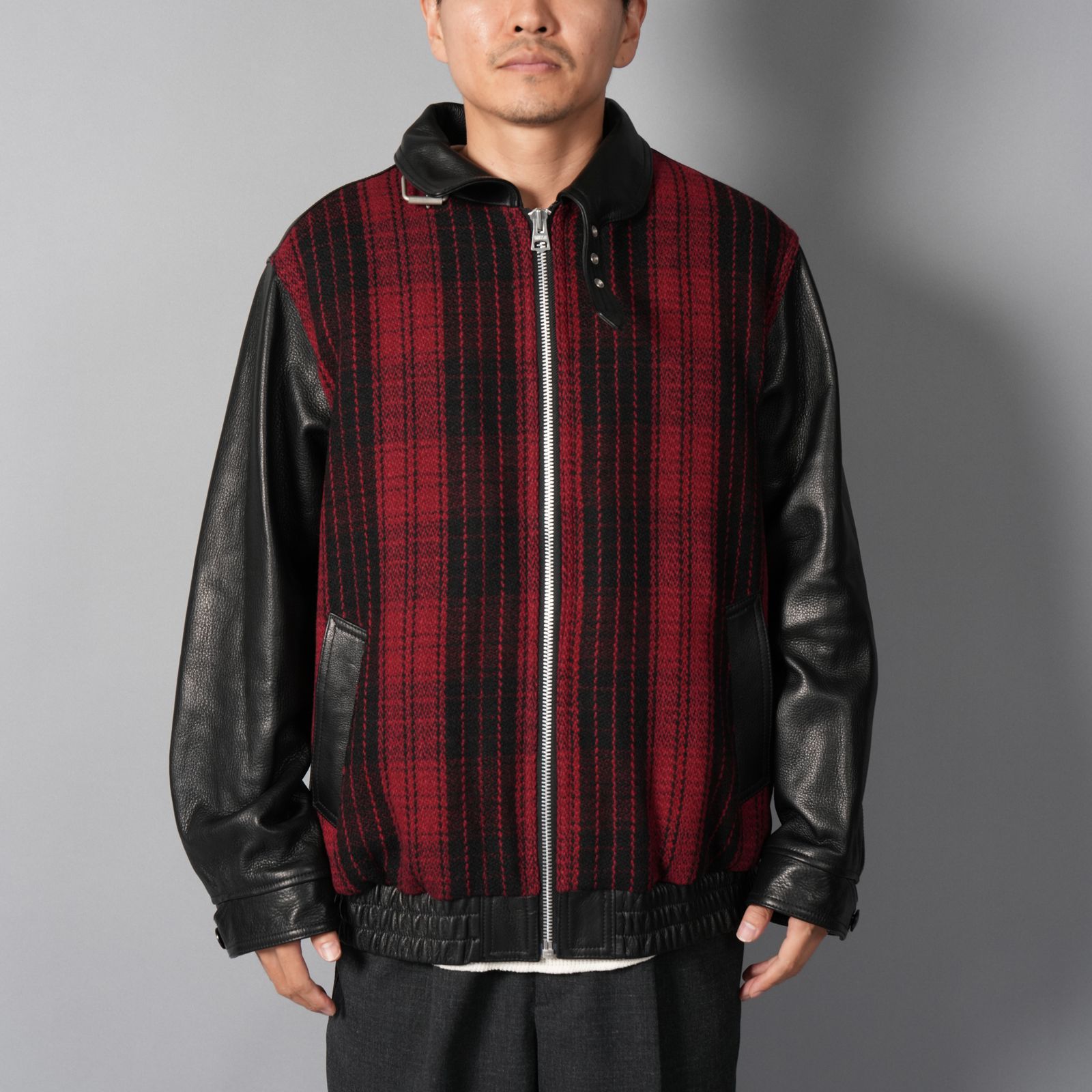 【ラスト1点】Murdoc Leather Jacket / マードックレザージャケット(レッド/ブラック)