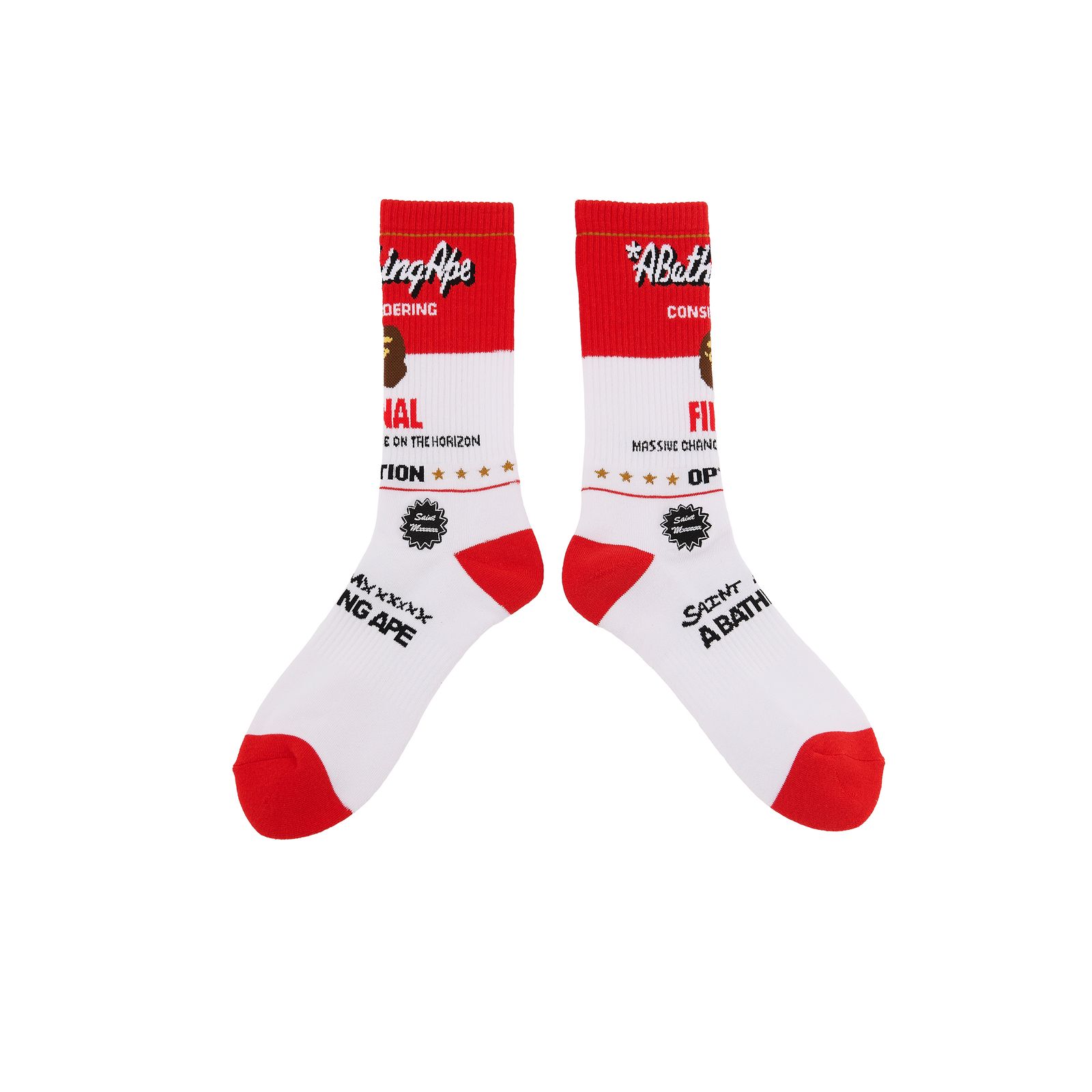 【コラボ】SM-MK1-0000-C40 / BAPE_SOCKS / FAINAL / WHITE+RED / ソックス  (ホワイト/レッド)