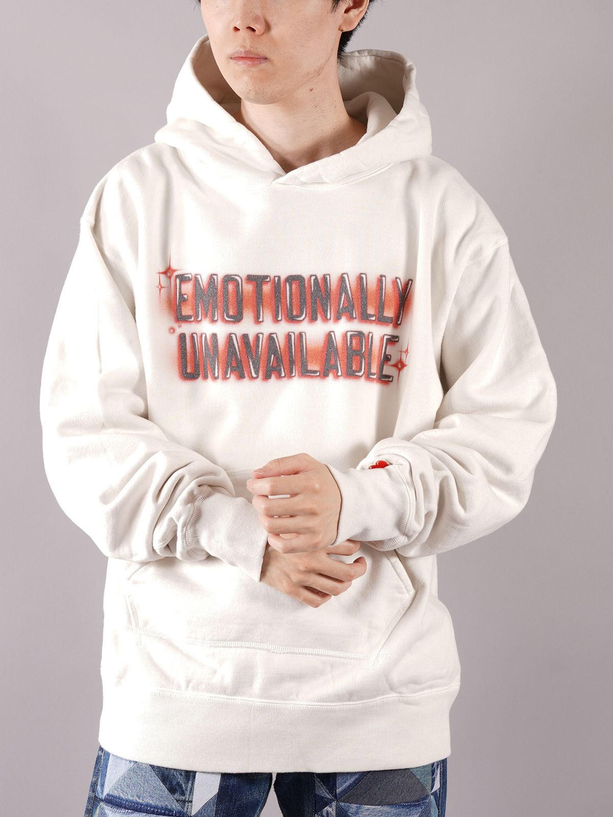 ラスト1点 / EU-A21-0000-014 / EU LOGO HOODIE / イーユー ロゴ フーディー   (ホワイト)