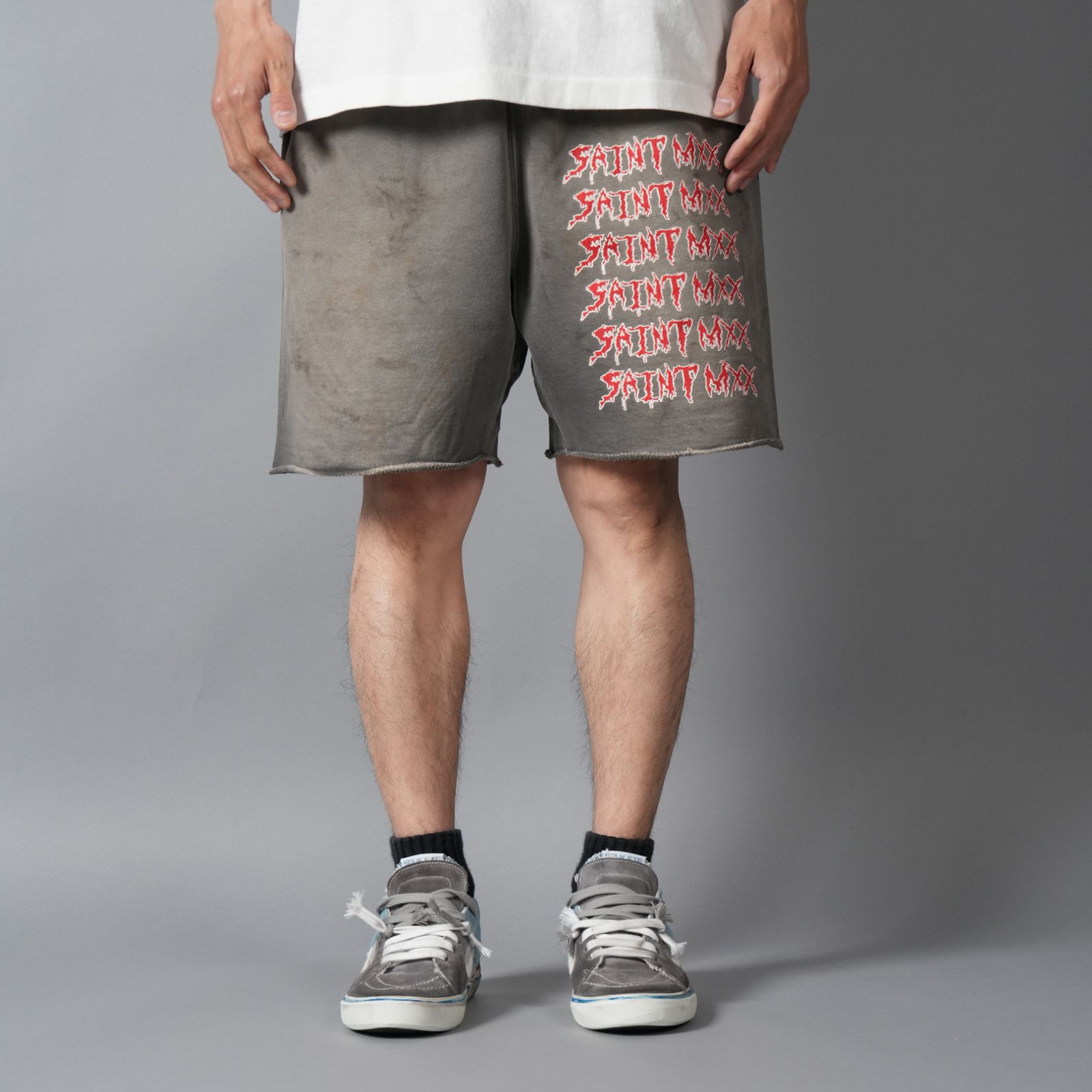 【ラスト1点】SM-MK8-0000-068 / SWEAT SHORTS / SAINT MXX / スウェットショーツ  (チャコール)