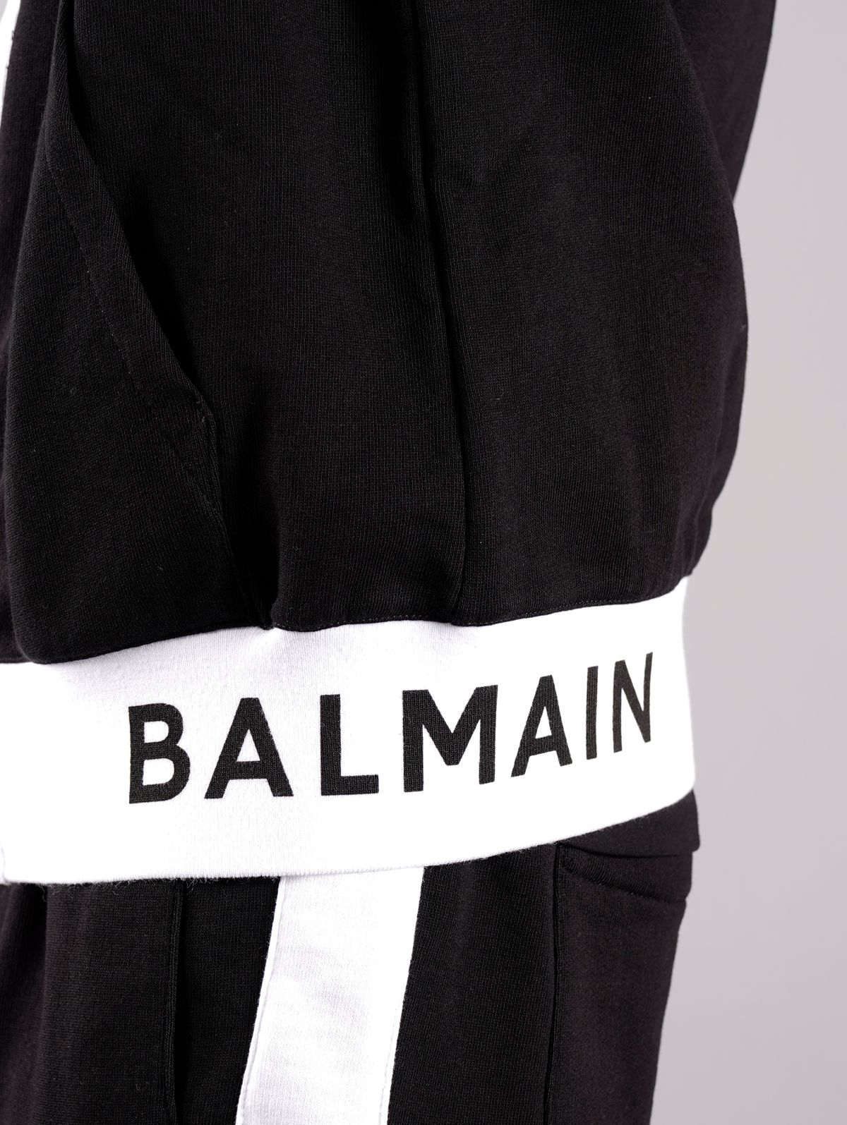 【ラスト1点】BH2-HOODIE-BALMAIN RIBBED / スウェット フーディー (パーカー) / ブラック / メンズ