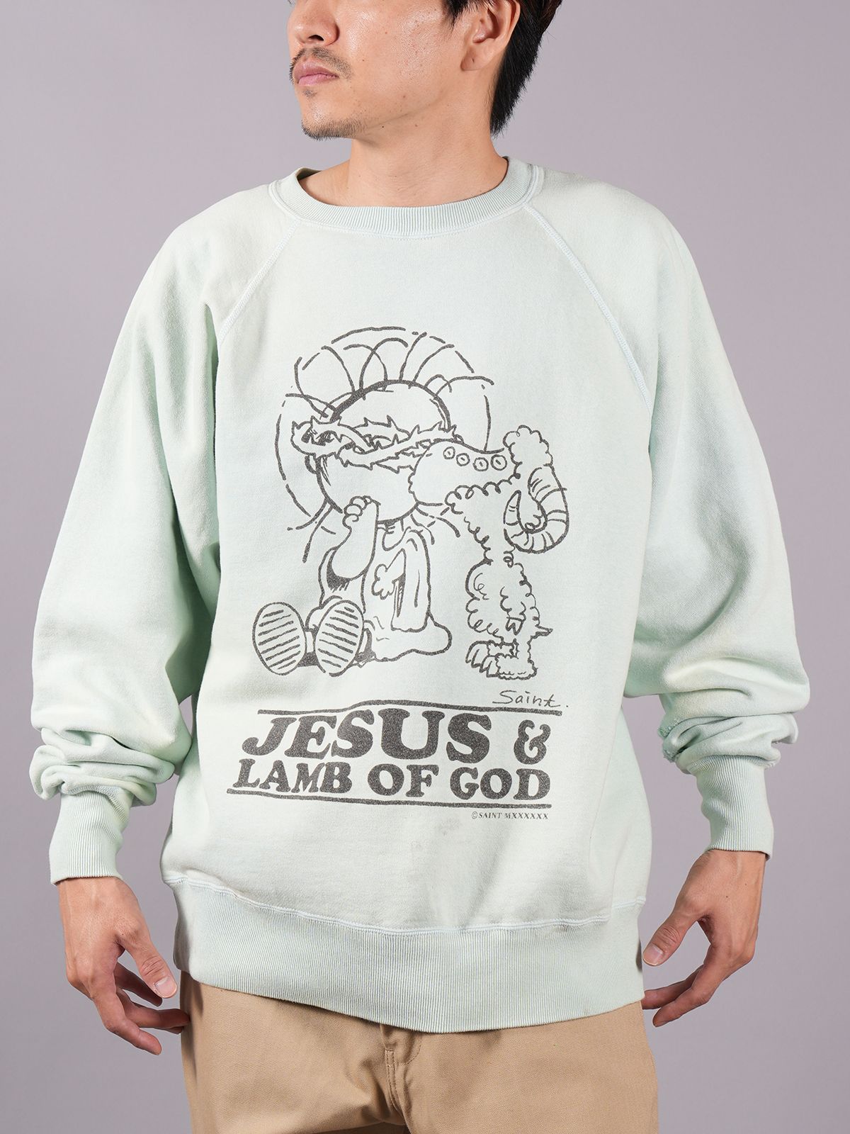 23aw SAINT M×××××× CREW NECK SWEAT JESUSレディメイド