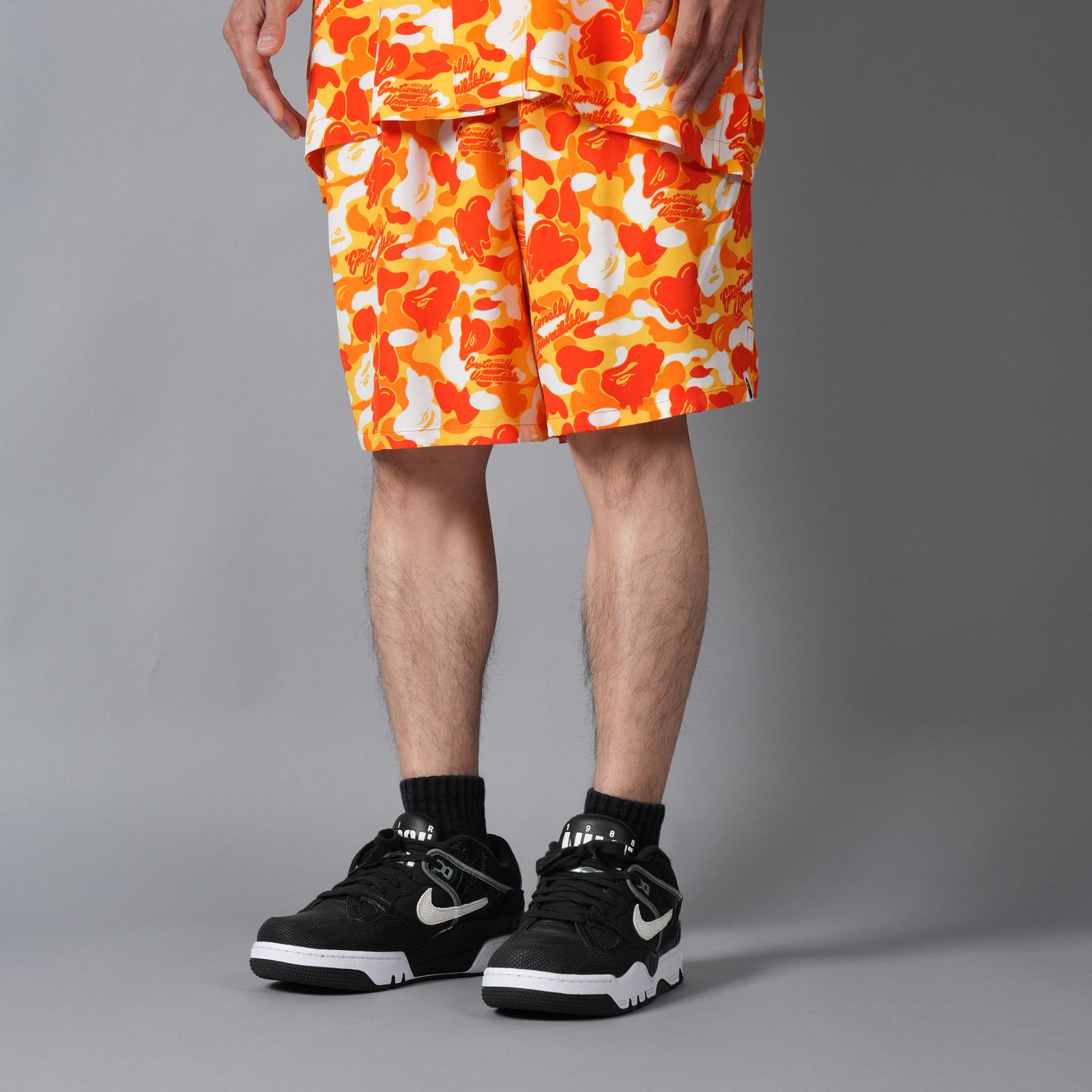 【コラボ】EU-MK8-0000-C04 / EU APE ALOHA SHORTS / ORANGE / ショーツ (オレンジ)